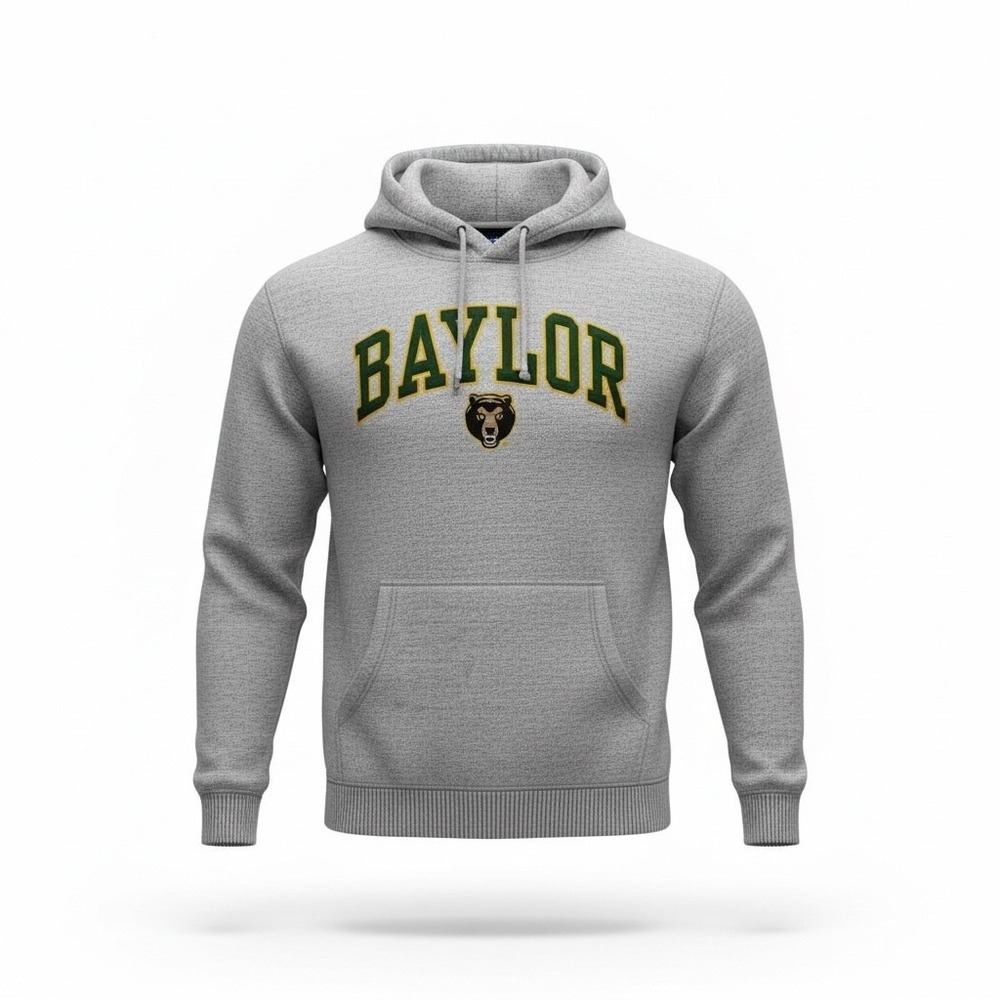 Baylor Bears Hoodie Gray Pullover Athletic Sweatshirt Mens Old Varsity Brand